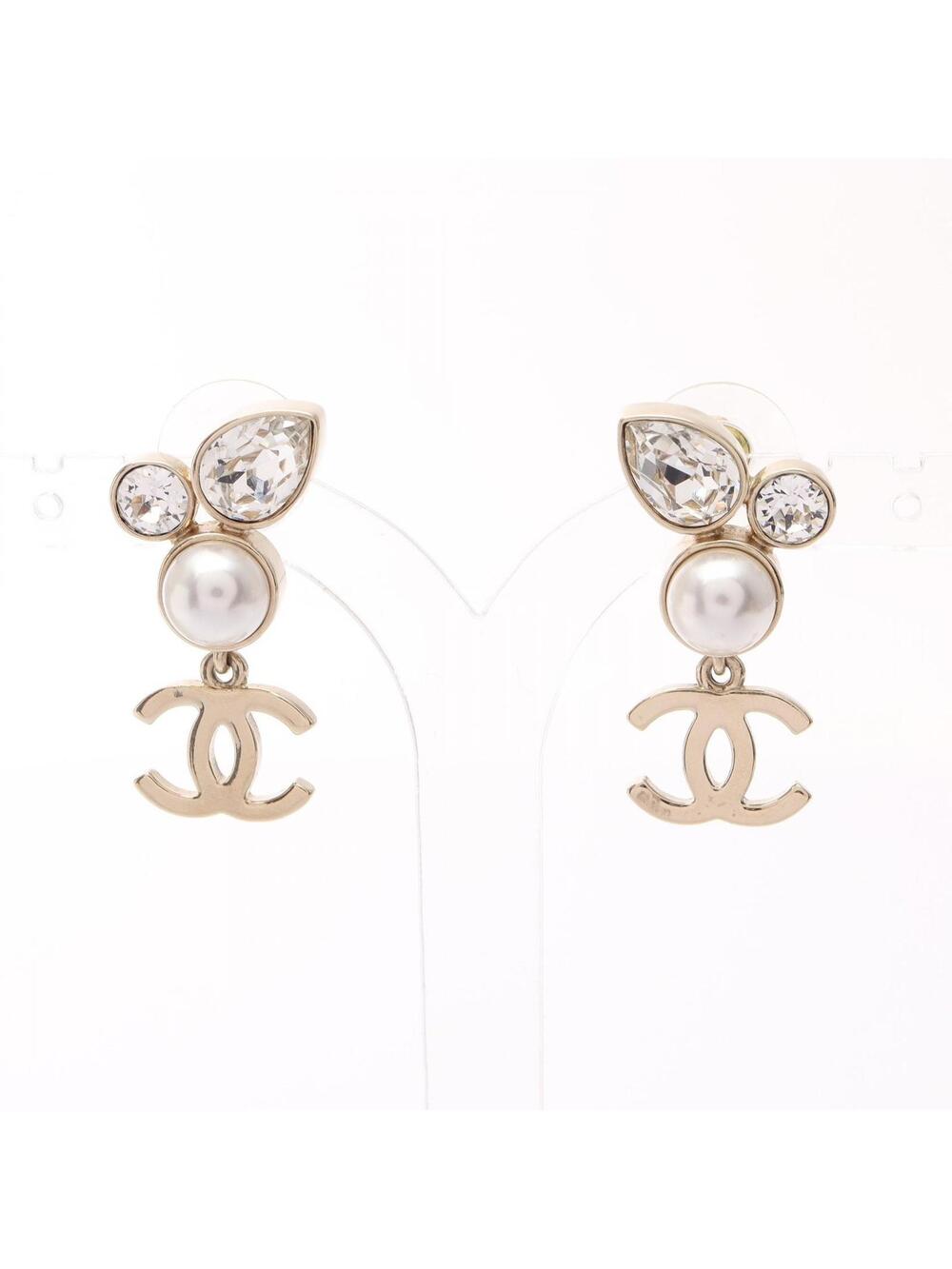 Chanel Coco Mark Drop Pierced Earrings #351994C10B